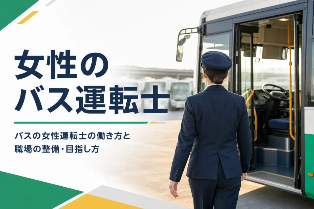 女性のバス運転士の働き方と職場の整備、目指し方を解説する記事のアイキャッチ