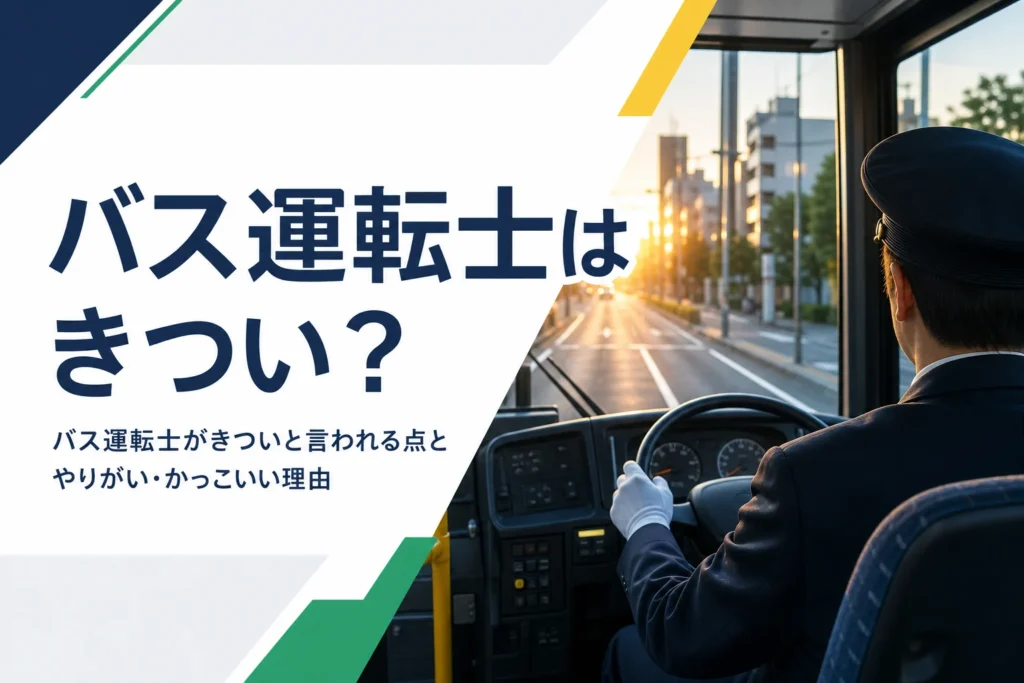 バス運転士はきついと言われる点と、やりがいやかっこいいと言われる理由を解説する記事のアイキャッチ