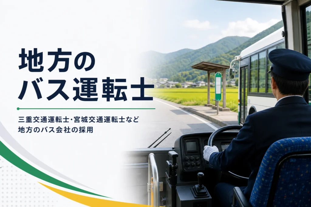 三重交通・宮城交通など地方のバス会社の運転士の採用を解説する記事のアイキャッチ