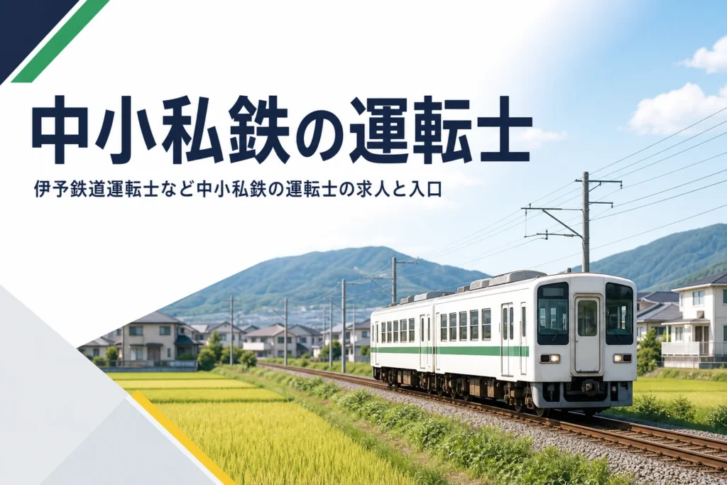 伊予鉄道運転士など中小私鉄の運転士の求人と入口を解説する記事のアイキャッチ