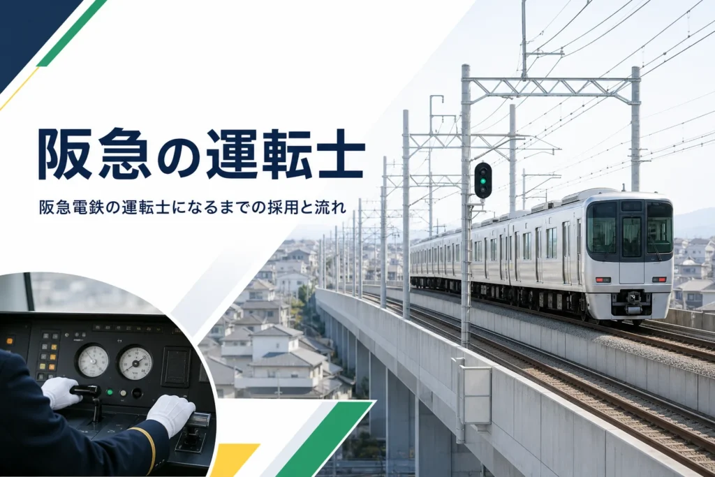 阪急電鉄の運転士になるための採用と運転士までの流れを解説する記事のアイキャッチ