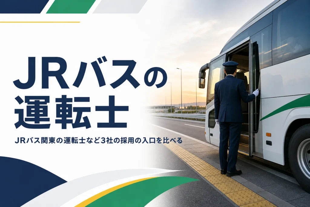 JRバス関東・西日本JRバス・JR東海バスの運転士の採用を比べて解説する記事のアイキャッチ