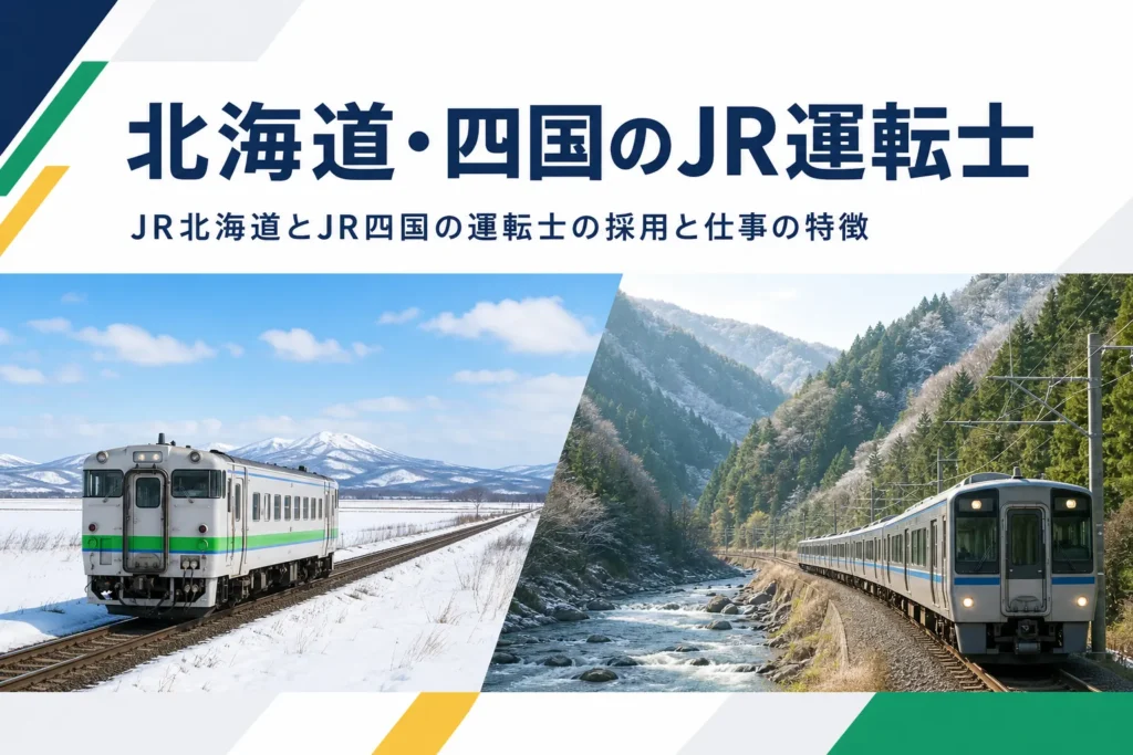 JR北海道とJR四国の運転士の採用と仕事の特徴を解説する記事のアイキャッチ