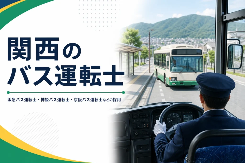 阪急バス・神姫バス・京阪バスなど関西のバス会社の運転士の採用を解説する記事のアイキャッチ
