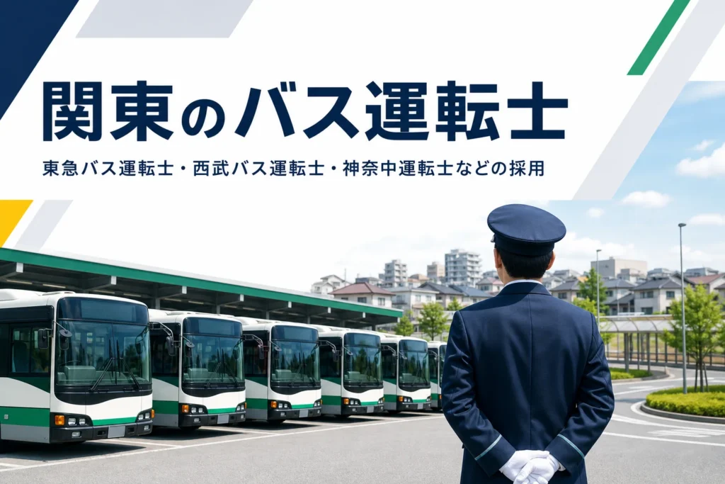 東急バス・西武バス・神奈中など関東のバス会社の運転士の採用を解説する記事のアイキャッチ