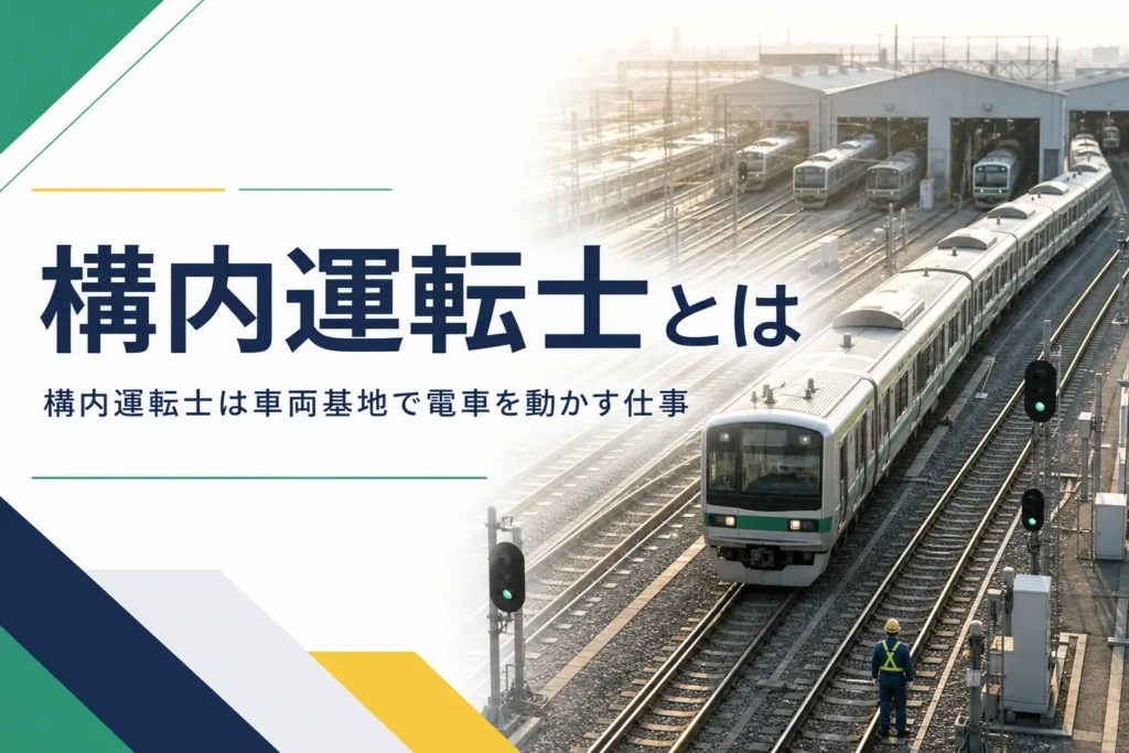 構内運転士の仕事と求人の見方を解説する記事のアイキャッチ