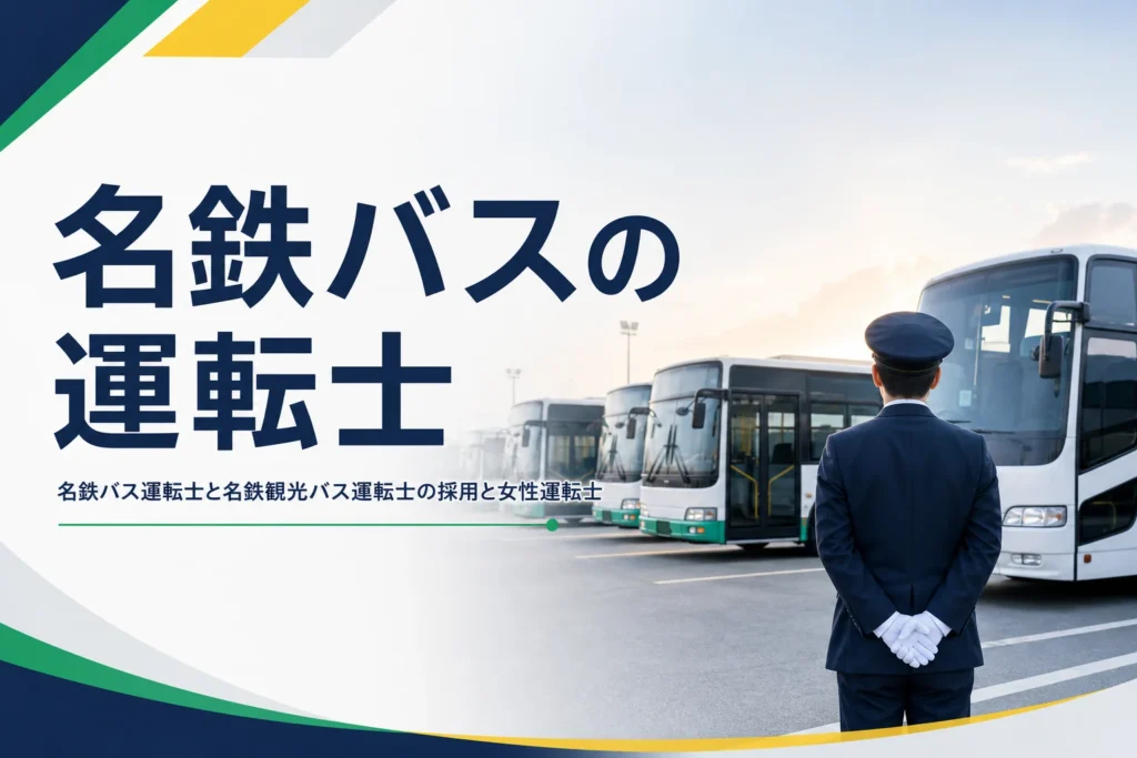名鉄バスの運転士と名鉄観光バスの運転士の採用と女性運転士について解説する記事のアイキャッチ