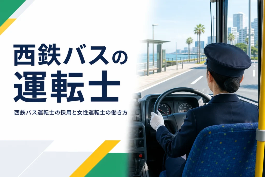 西鉄バスの運転士の採用と女性運転士の働き方を解説する記事のアイキャッチ