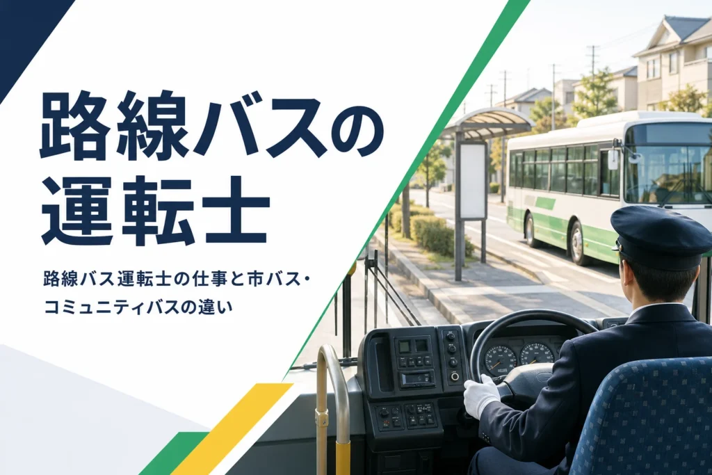 路線バスの運転士の仕事と、市バス・コミュニティバスとの違いを解説する記事のアイキャッチ