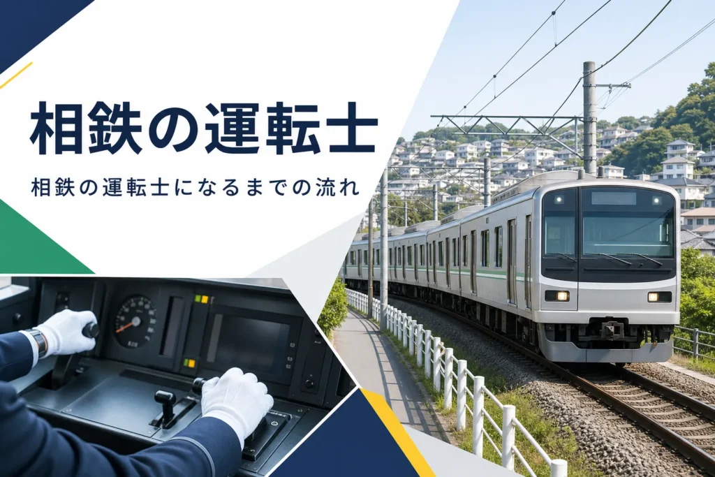 相模鉄道の運転士になるための採用区分と、入社から運転士までの年次の例を解説する記事のアイキャッチ