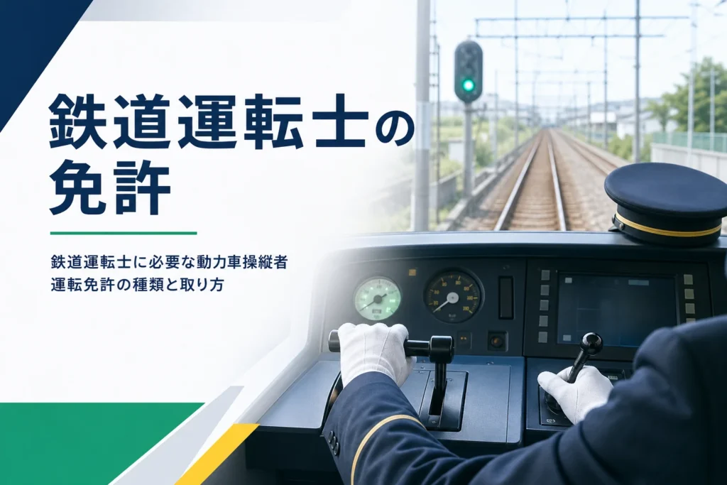 鉄道運転士に必要な動力車操縦者運転免許の種類と取り方を解説する記事のアイキャッチ