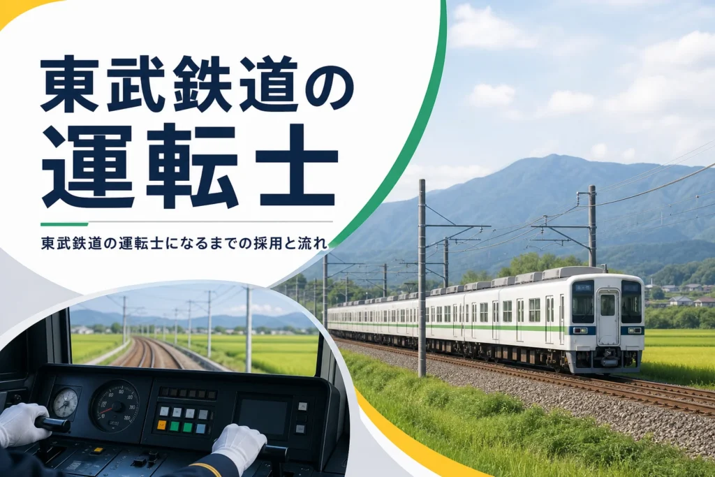 東武鉄道の運転士になるための採用と運転士までの流れを解説する記事のアイキャッチ