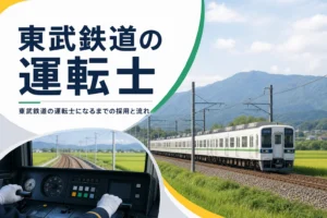 東武鉄道の運転士になるための採用と運転士までの流れを解説する記事のアイキャッチ