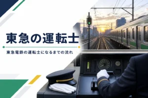 東急電鉄の運転士になるための採用の入口と育て方、東横線の運転を解説する記事のアイキャッチ